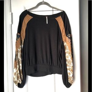 NWOT Free People bubble sleeve top; Size XS